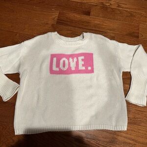 *NWOT* 525 America white Sweater with LOVE